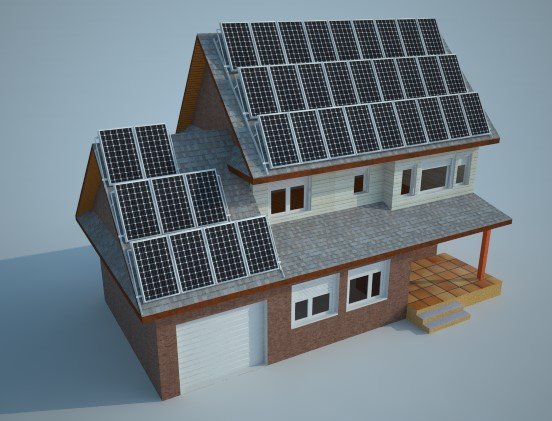 bioclimatic house 3D मॉडल .c4d .max .obj .3ds .fbx .stl .blend 