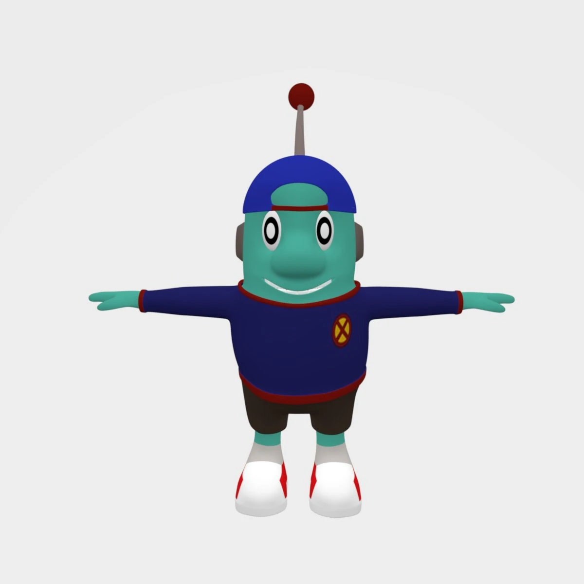 mod&egrave;le de personnage extraterrestre mignon Modèle 3D .c4d .max .obj .3ds .fbx .stl .blend 