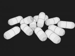 medication pills capsules bottles and containers 3D Model