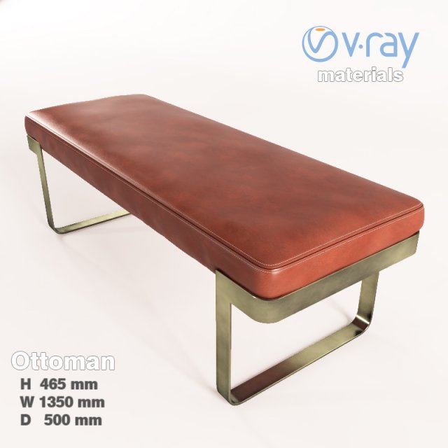 leather bench Modelo 3D .c4d .max .obj .3ds .fbx .stl .blend 