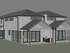 Double story house 3D Model