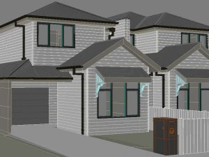 Double story house 3D Model