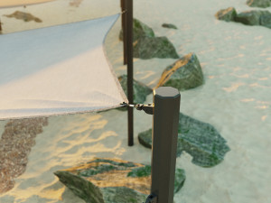 Shade Canopy vs rocks sand 3D Model