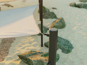 Shade Canopy vs rocks sand 3D Model
