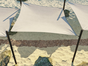 Shade Canopy vs rocks sand 3D Model