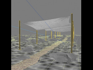 Shade Canopy vs rocks sand 3D Model