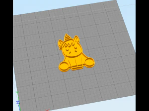cute unicorn - cookie cutter 3D Print Model