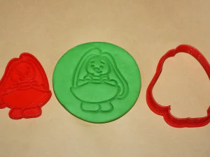 coniglietto in un vestito - stampino per biscotti Modello di stampa 3D