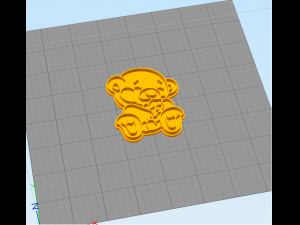 bear with a small bear - cookie cutter 3D 打印模型