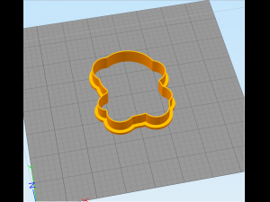 bear with a small bear - cookie cutter 3D 打印模型