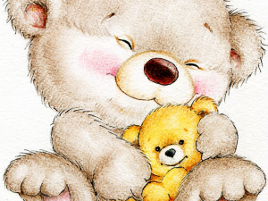 bear with a small bear - cookie cutter 3D 打印模型