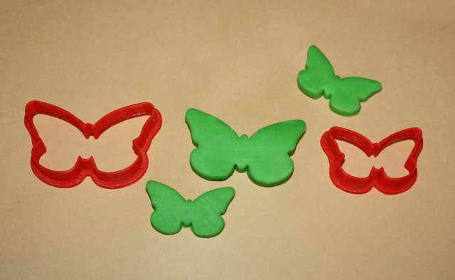 two butterflies - cookie cutter 3D 打印模型 .c4d .max .obj .3ds .fbx .stl .blend 