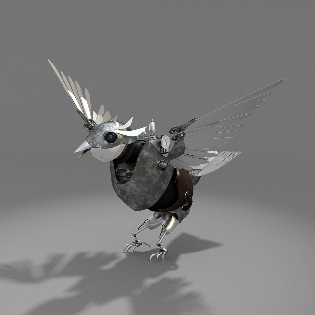 mechanic bird Model 3D .c4d .max .obj .3ds .fbx .stl .blend 