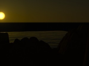 sunset on the mountain Model 3D