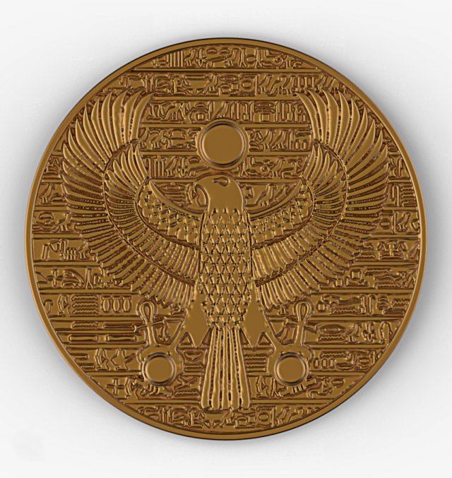 horus ancient egypt pendant gold coin jewelery 3D Принт Модель .c4d .max .obj .3ds .fbx .stl .blend 