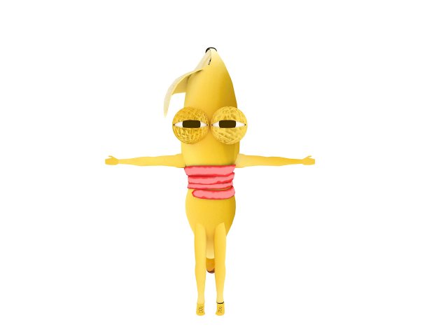 bananaman 3D Model .c4d .max .obj .3ds .fbx .stl .blend 