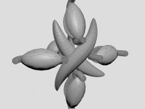 x 귀걸이 3D 프린트 모델