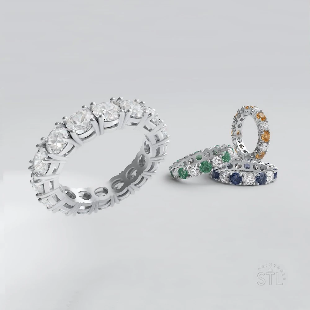 diamond line ring 3D Print Model .c4d .max .obj .3ds .fbx .stl .blend 