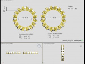 diamond line ring Modello di stampa 3D