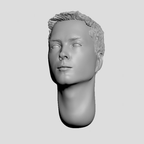 head of ukrainian man with hair 3D 打印模型 .c4d .max .obj .3ds .fbx .stl .blend 