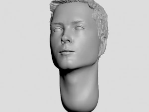 髪のあるウクライナ人男性の頭 3Dプリントモデル