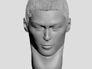 head of japanese man with hair 3D 프린트 모델