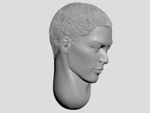 head of japanese man with hair 3D Print Model