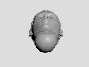 head of japanese man with hair 3D Print Model