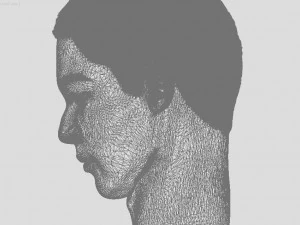 head of japanese man with hair 3D Print Model