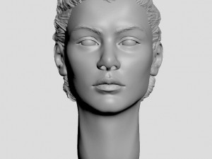 head of maldivas woman with hair 3D 프린트 모델