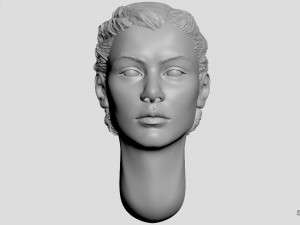head of maldivas woman with hair Modelo de impresión 3D