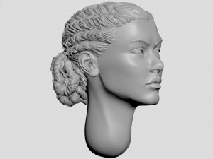 head of maldivas woman with hair Modelo de impresión 3D