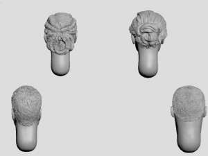 set of heads with hair 3D Print Model
