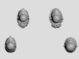 set of heads with hair 3D Print Model