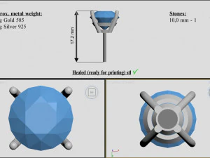 पुसेट बाली 3D प्रिंट मॉडल