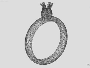 tulip ring Model Cetak 3D