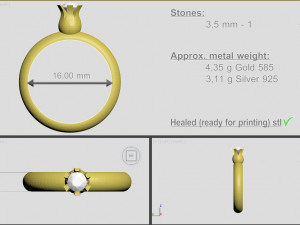 tulip ring Model Cetak 3D
