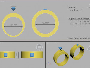 wedding rings 3D Print Model