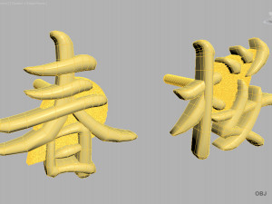 earring kanji Modello di stampa 3D