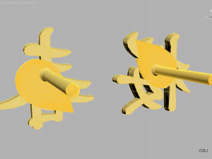 earring kanji Modello di stampa 3D