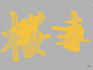 earring kanji Modello di stampa 3D
