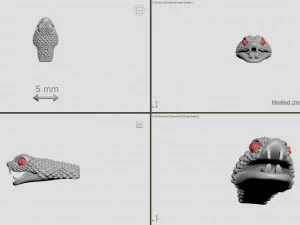 スネークヘッド 3 - ジュエリーに最適 3Dプリントモデル