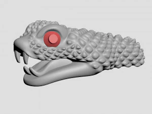 スネークヘッド 3 - ジュエリーに最適 3Dプリントモデル