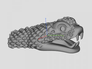 スネークヘッド 3 - ジュエリーに最適 3Dプリントモデル
