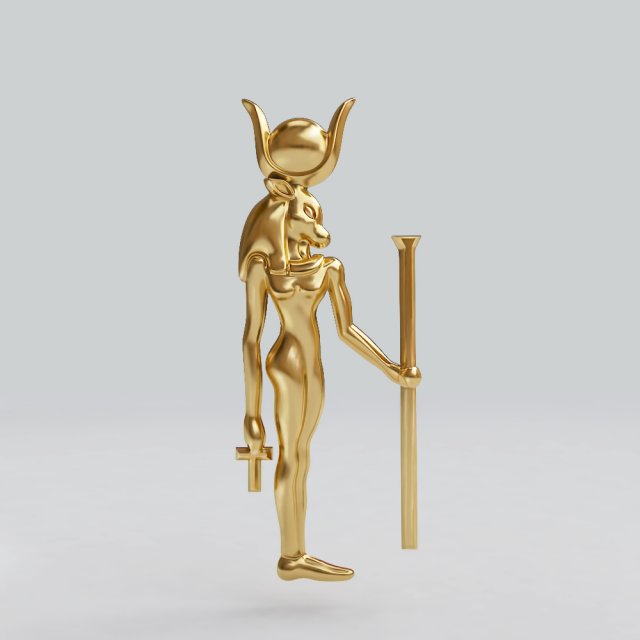 egyptian goddess -hathor - excellent for jewelry model 3D Print Model .c4d .max .obj .3ds .fbx .stl .blend 