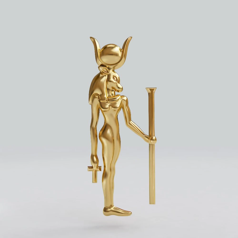 egyptian goddess -hathor - excellent for jewelry model 3D Print Model .c4d .max .obj .3ds .fbx .stl .blend 