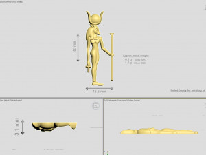 egyptian goddess -hathor - excellent for jewelry model 3D Print Model