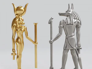 deuses eg&iacute;pcios - Hathor e Anubis - excelentes para joias Modelo de Impressão 3D