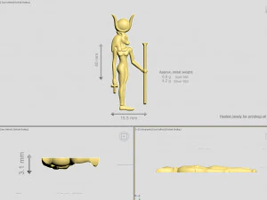 egyptian gods - hathor and anubis - excellent for jewelry 3D Print Model