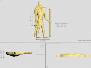 egyptian gods - hathor and anubis - excellent for jewelry 3D Print Model
